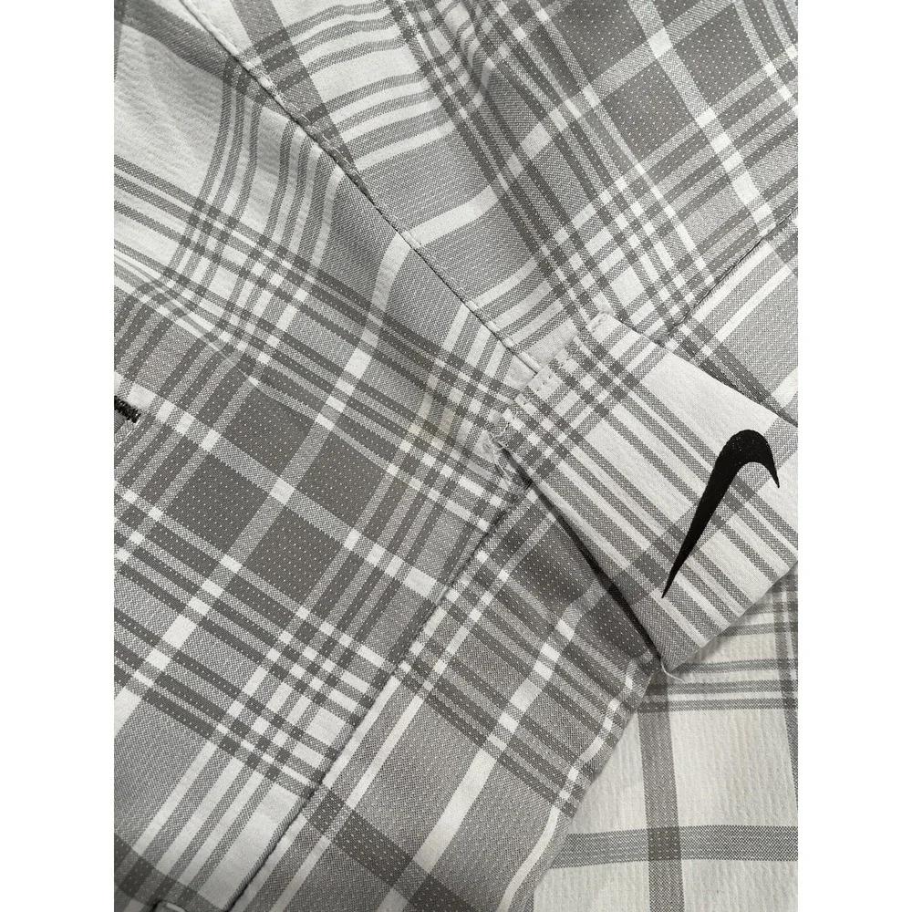 Nike Sz 32 Mens Dri Fit White Plaid Tour Performance Golf Shorts AK103‎